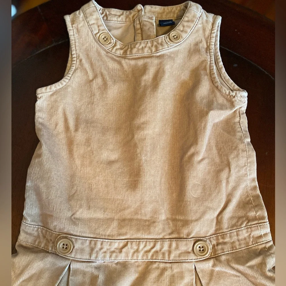Gap Khaki Corduroy Dress Zip Up Fit & Flare Size 4T